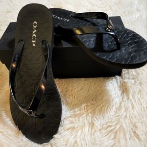 Coach Abbigail rubber black sandals